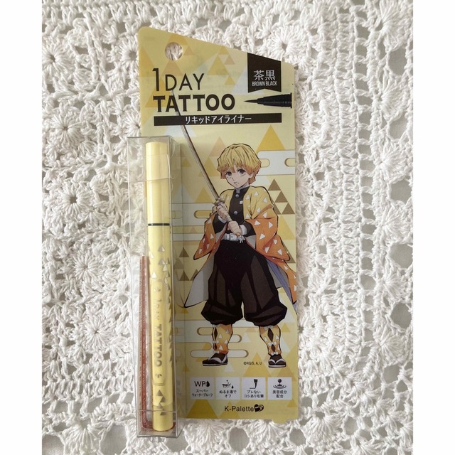 新品未開封 1DAY tattoo アイライナー 茶黒 鬼滅の刃 我妻善逸 1DAY TATTOO 鬼滅の刃『善逸』茶黒