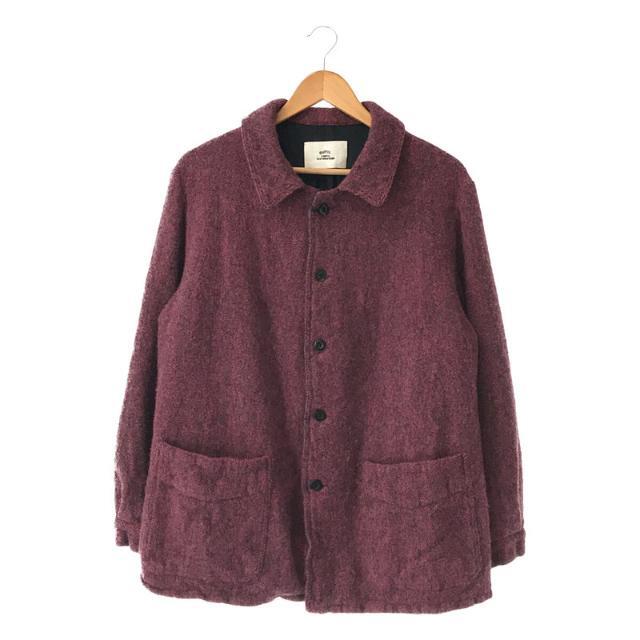 【美品】  OUTIL / ウティ | veste thiers ヘリンボーン ウール 縮絨 ワーク ジャケット カバーオール | 1 | beaujolais | メンズ