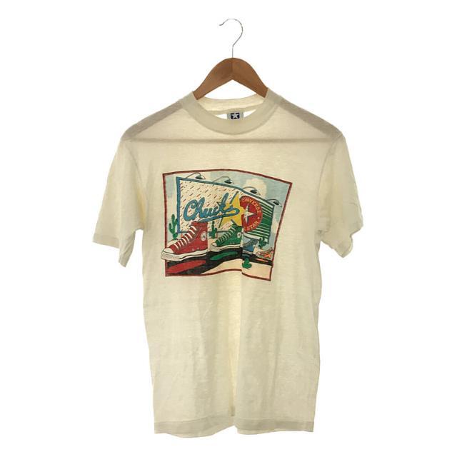 CONVERSE(コンバース)のCONVERSE / コンバース | 1980s～ Vintage USA製 ヴィンテージ プリント Tシャツ | L | ホワイト | メンズ メンズのトップス(Tシャツ/カットソー(半袖/袖なし))の商品写真