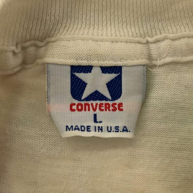 CONVERSE(コンバース)のCONVERSE / コンバース | 1980s～ Vintage USA製 ヴィンテージ プリント Tシャツ | L | ホワイト | メンズ メンズのトップス(Tシャツ/カットソー(半袖/袖なし))の商品写真