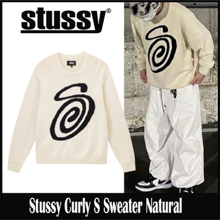 ステューシー(STUSSY)の未使用 STUSSY CURLY SWEATER ステューシー ロゴニット XL(ニット/セーター)