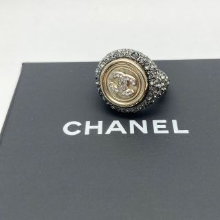 シャネル(CHANEL)の【美品】シャネル 正規品 ココマーク ラインストーン A21S リング　指輪(リング(指輪))