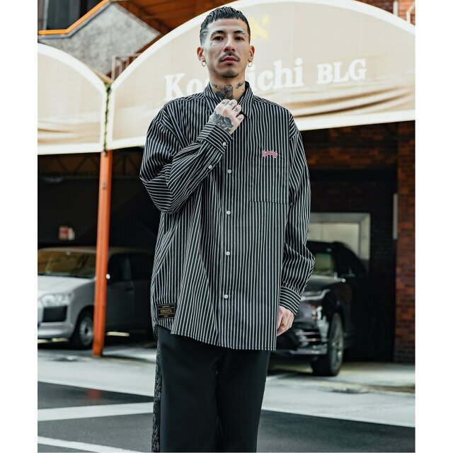 Subciety(サブサエティ)の【BLACK】LOOSE SILHOUETTE STRIPE SHIRT その他のその他(その他)の商品写真