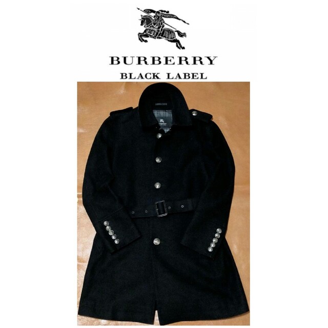 BURBERRY BLACK LABEL(バーバリーブラックレーベル)の美品　BURBERRY BLACK LABEL　ナポレオンコート　サイズL　黒色 メンズのジャケット/アウター(その他)の商品写真