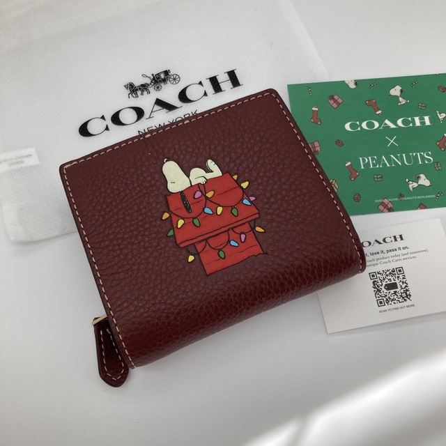 新品 COACH 財布 コーチ スヌーピー コラボ レザー チョーク 白 可愛い◯状態