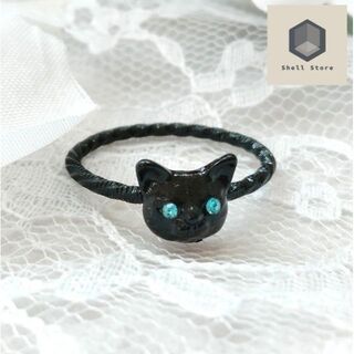 子猫 ネコ ねこ アニマルリング ブラック(リング(指輪))