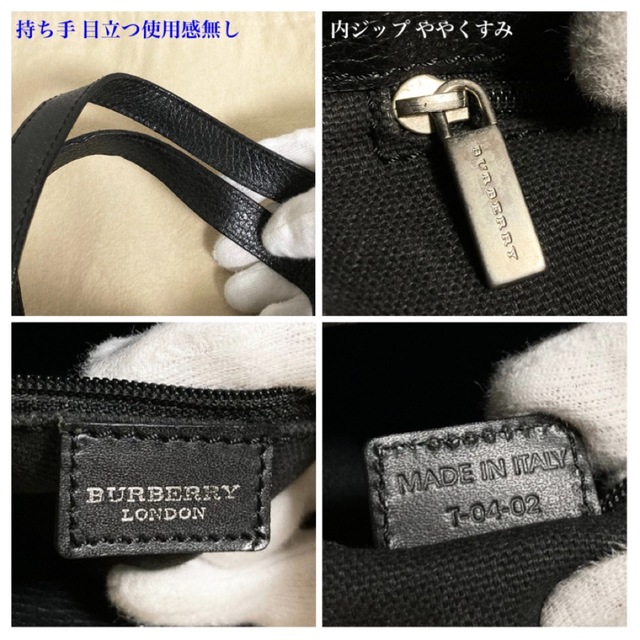 BURBERRY(バーバリー)の【美品】BURBERRY LONDON チェック切替シボ加工レザーハンドバッグ レディースのバッグ(ハンドバッグ)の商品写真