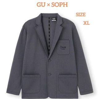 ジーユー(GU)のGU×SOPH ダブルフェイステーラードジャケット グレー XL 新品(テーラードジャケット)