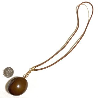 HERMES ストーンネックレス 天然石 チョーカー レザー