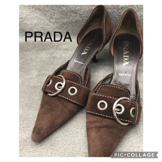 プラダ(PRADA)のPRADAプラダ　スエード　ヒールパンプス　36(ハイヒール/パンプス)