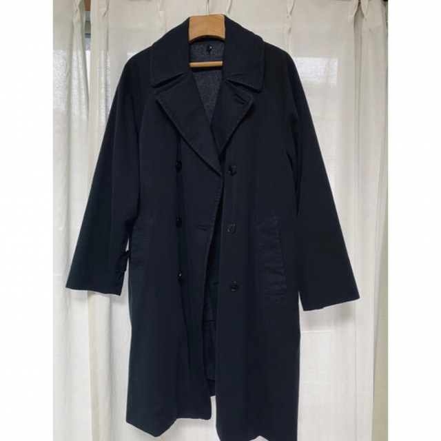 COMOLI(コモリ)の【希少】comoli コモリ ダブルブレステッドコート ブラック 20aw メンズのジャケット/アウター(トレンチコート)の商品写真