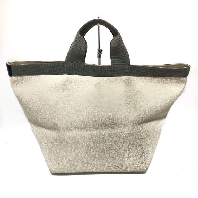 Herve Chapelier - エルベシャプリエ トートバッグ 白×グレーの通販 by