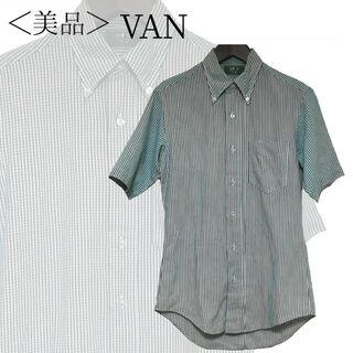 ヴァンヂャケット(VAN Jacket)のVAN　チェックシャツ　グリーン系　Mサイズ　ボタンダウンシャツ✓1429(ポロシャツ)