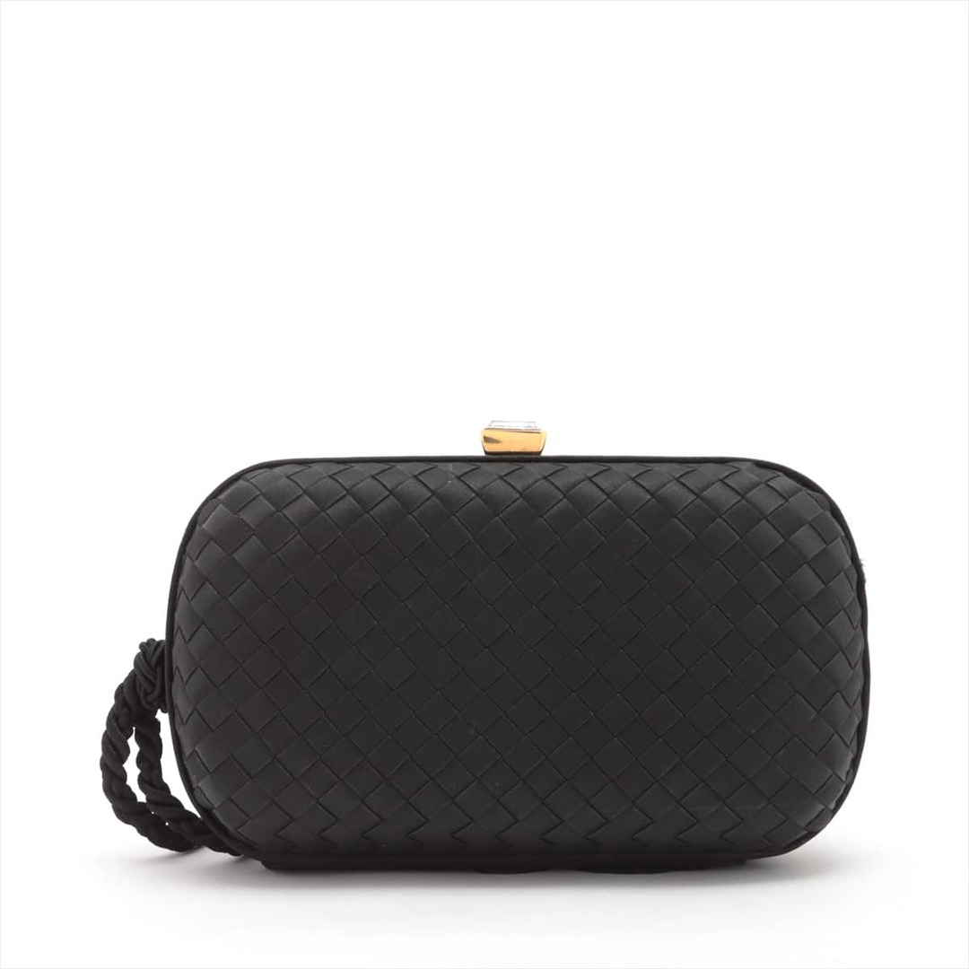 Bottega Veneta - ボッテガヴェネタ イントレチャート サテン  ブラック レディース クラッ