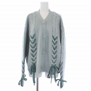 ルシェルブルー Laceup Cable Knit Cardigan グレー