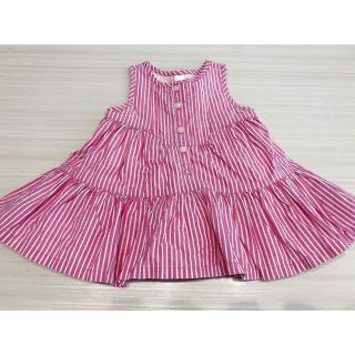 ベビーギャップ(babyGAP)の【美品】babyGAP ベビーギャップ ワンピース 60cm ピンクストライプ(ワンピース)