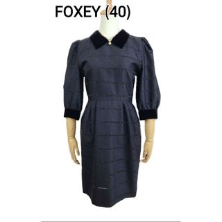 フォクシー(FOXEY)のused foxey フォクシー　ウールワンピース(ひざ丈ワンピース)