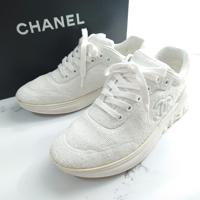 経典 CHANEL ローカットココマークホワイト25 CHANELシャネル