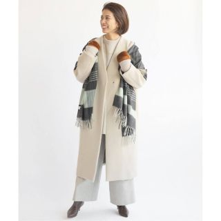 超美品◇TO BE CHIC◇たっぷりフォックスファー♡ニットコート◇ベルト