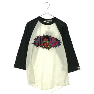 アベイシングエイプ(A BATHING APE)のA BATHING APE アベイシングエイプ WLIABA ラグランカットソー Tシャツ ホワイト/グレー(Tシャツ/カットソー(半袖/袖なし))