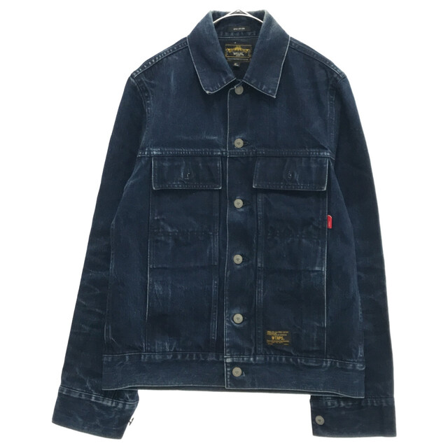 625センチ身幅WTAPS ダブルタップス 12SS BLUES JACKET.COTTON.DENIM USED加工デニムトラッカージャケット インディゴネイビー 121GWDT-JKM03