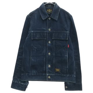 ダブルタップス(W)taps)のWTAPS ダブルタップス 12SS BLUES JACKET.COTTON.DENIM USED加工デニムトラッカージャケット インディゴネイビー 121GWDT-JKM03(フライトジャケット)