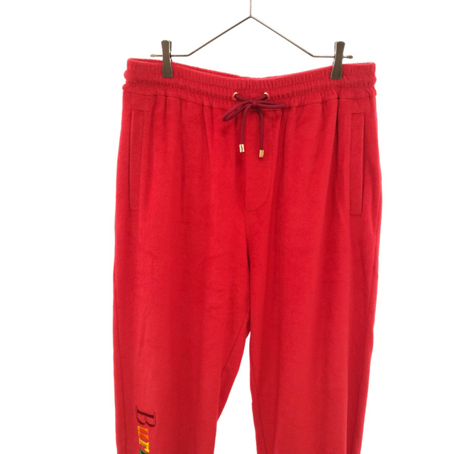BURBERRY - BURBERRY Red logo detail tracksuit bottoms レインボーロゴパイル地トラックパンツ 4549319 レッドの通販 by