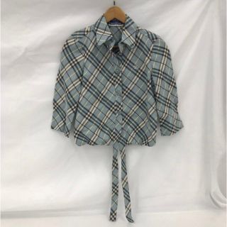 バーバリーブルーレーベル(BURBERRY BLUE LABEL)のバーバリー　チェックシャツ　ブルー　ショート丈(シャツ/ブラウス(長袖/七分))