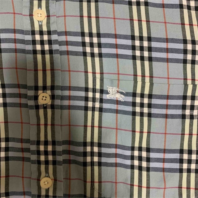 BURBERRY(バーバリー)の90s 古着 Burberry 水色チェックシャツ Mサイズ メンズのトップス(シャツ)の商品写真