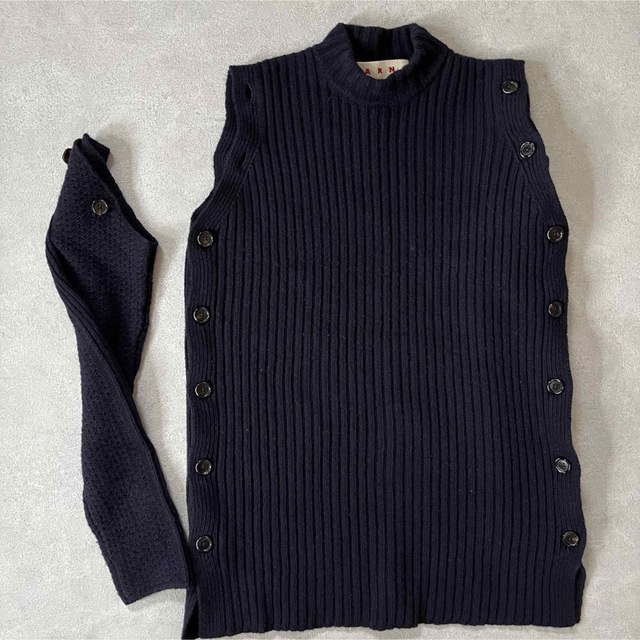 大幅値下げ!【美品】マルニ MARNI 2way ニット ネイビー 38-