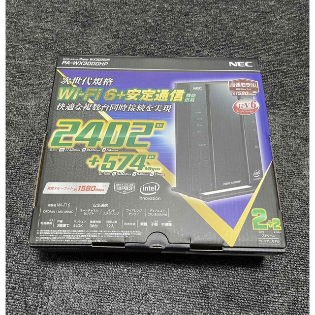 NEC(エヌイーシー)の【issabass様】NEC無線LANルーターPA-WX3000HP スマホ/家電/カメラのPC/タブレット(PC周辺機器)の商品写真