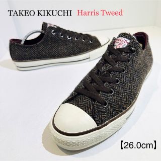 タケオキクチ(TAKEO KIKUCHI)のTAKEOKIKUCHI/タケオキクチ★ハリスツイードスニーカー★ブラウン★26(スニーカー)