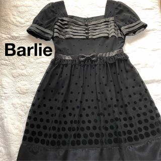 お値下げしました。Barlie ベロア ドット ワンピース　発表会　結婚式　美品(ドレス/フォーマル)