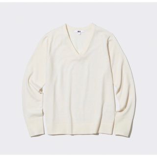 ユニクロ(UNIQLO)のUNIQLO エクストラファインメリノVネックセーター（長袖）(ニット/セーター)