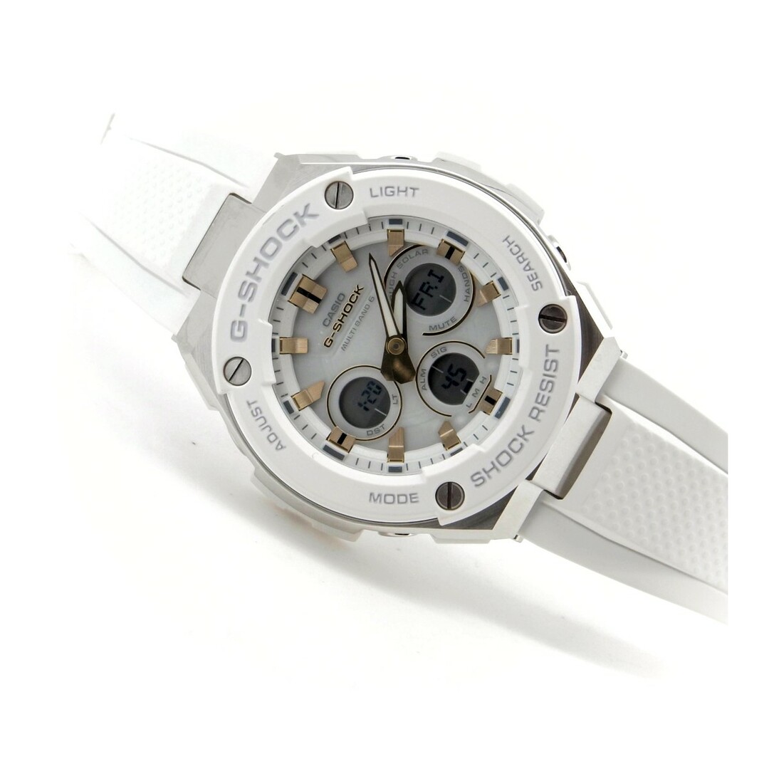 質サイトウ目立った傷や汚れなし カシオ G-SHOCK G-STEEL GST-W300 メンズ腕時計 ホワイト デジタル アナログ