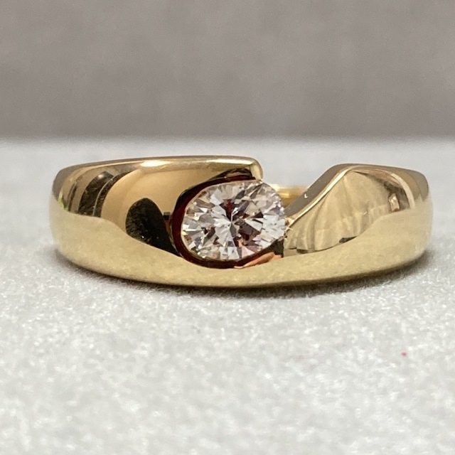 内祝い】 K18 0.37ct 厚みのあるダイヤモンドリング リング(指輪