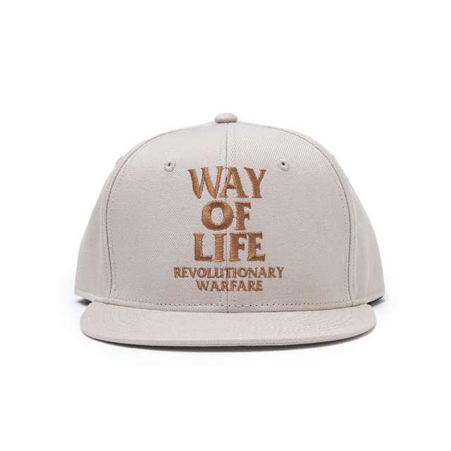 サイズスペックフリーRATS/EMBROIDERY CAP "WAY OF LIFE" ベージュ