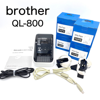 ブラザー(brother)のbrother ブラザー QL800 感熱ラベルプリンター 62mm幅 ラベル付(PC周辺機器)