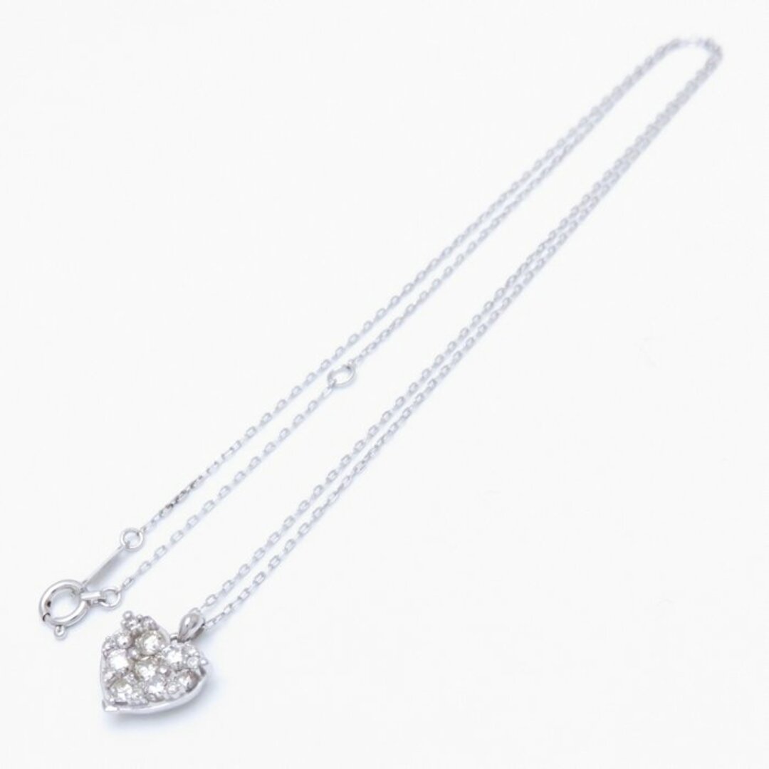 ダイヤモンド ネックレス ハートモチーフ ダイヤモンド0.50ct K18WG