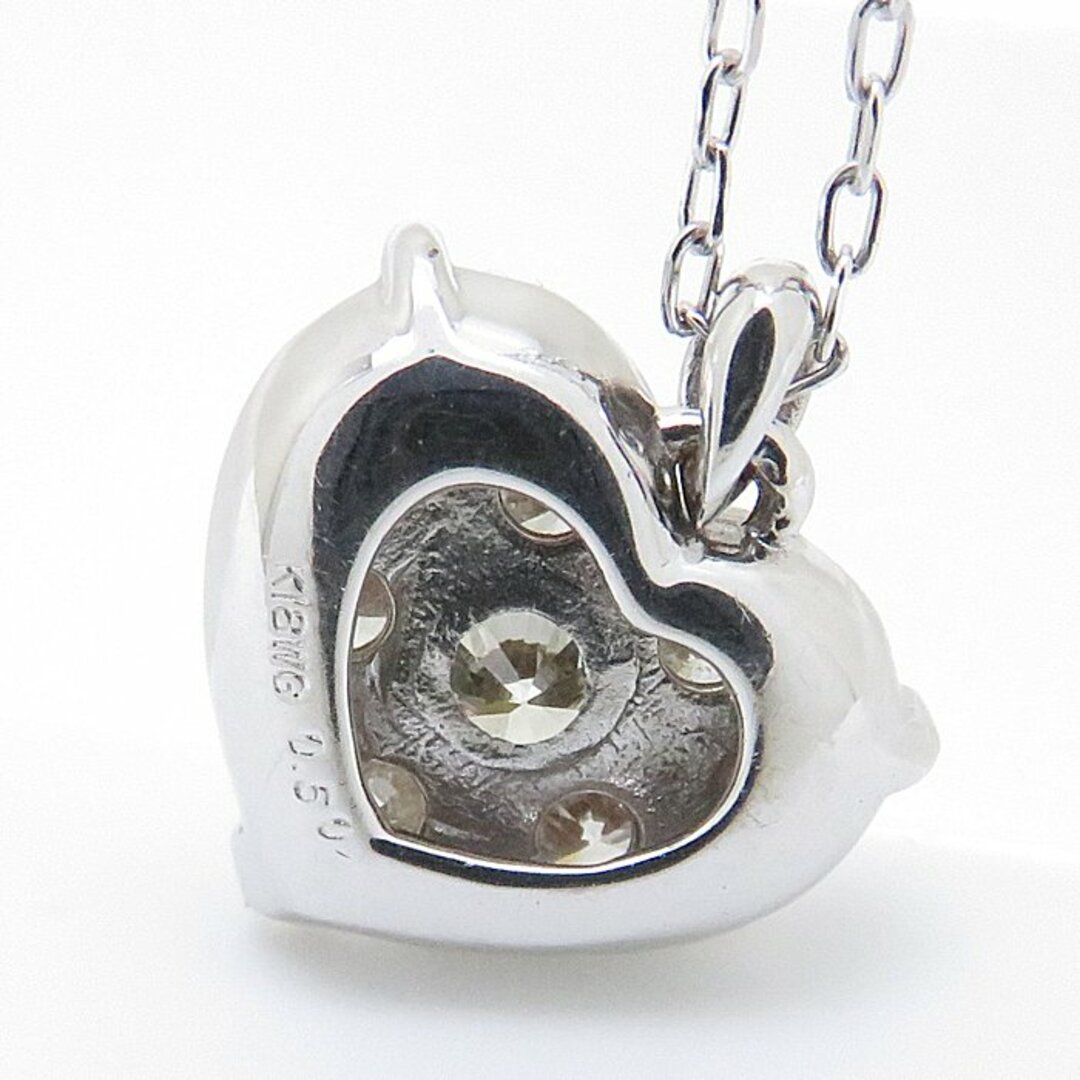 ダイヤモンド ネックレス ハートモチーフ ダイヤモンド0.50ct K18WG