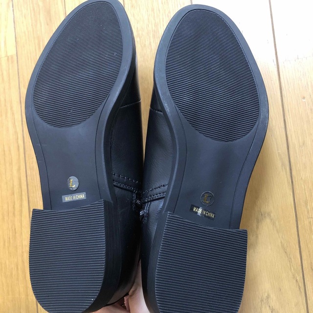 しまむら(シマムラ)の黒ショートブーツ Lサイズ 新品未使用 レディースの靴/シューズ(ブーツ)の商品写真