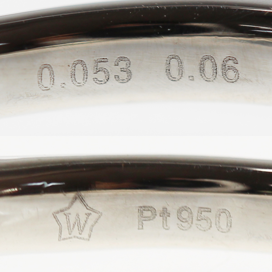 Pt950プラチナ リング・指輪 ダイヤモンド0.165ct/0.02ct 10号 3.6g レディース【美品】