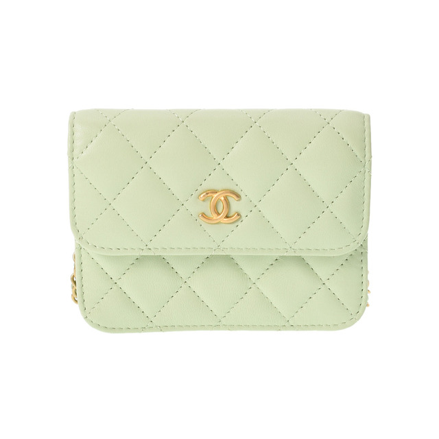高質 CHANEL - ミントグリーン ショルダーバッグ チェーンウォレット マトラッセ シャネル ショルダーバッグ 高質 CHANEL - ミントグリーン ショルダーバッグ チェーンウォレット マトラッセ シャネル ショルダーバッグ