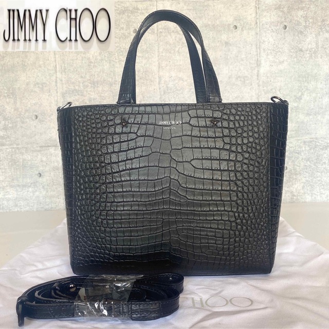 JIMMY CHOO - 【極美品】JIMMY CHOO PEGASI/S クロコ型 2WAYハンドバッグ