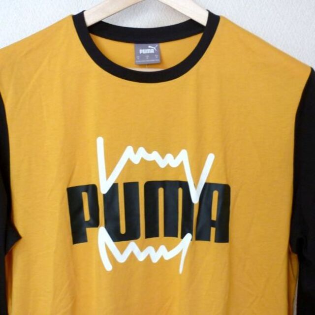 PUMA(プーマ)の新品M(L相当)プーマ PUMA マスタードイエローメンズロンT メンズのトップス(Tシャツ/カットソー(七分/長袖))の商品写真