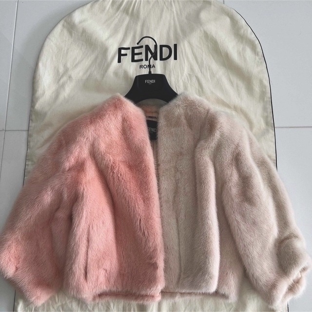 名作 FENDI バイカラーミンクコート サイズ38 FENDI - 毛皮+ファー