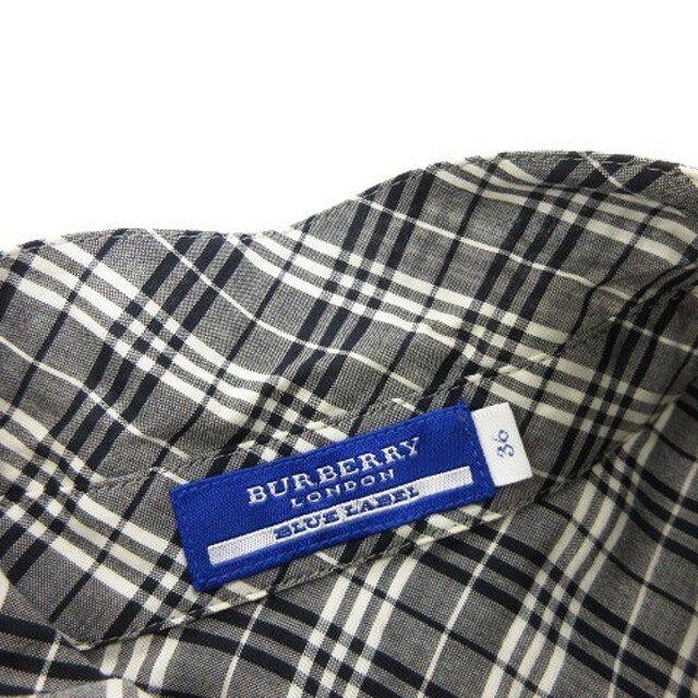 BURBERRY BLUE LABEL(バーバリーブルーレーベル)のバーバリーブルーレーベル シャツ ワンピース 半袖 ミニ 黒系 36 ■SM0 レディースのワンピース(ミニワンピース)の商品写真