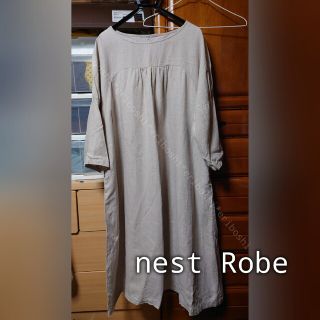 ネストローブ(nest Robe)のnest Robeネストローブ◆ロング長袖リネンワンピース(ロングワンピース/マキシワンピース)