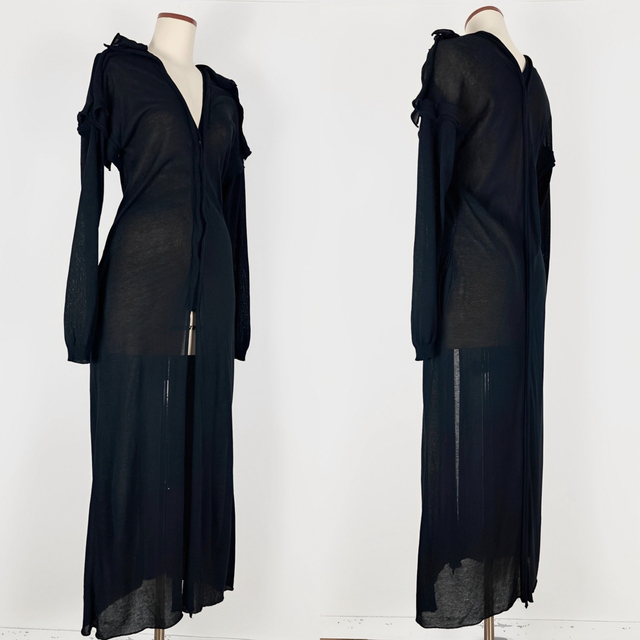 LIMI feu twisted Flowy Long Cardigan 黒2 3