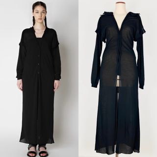 リミフゥ(LIMI feu)のLIMI feu twisted Flowy Long Cardigan 黒2(カーディガン)